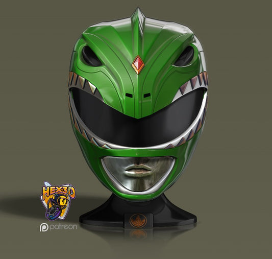 Green Ranger Helmet With Stand