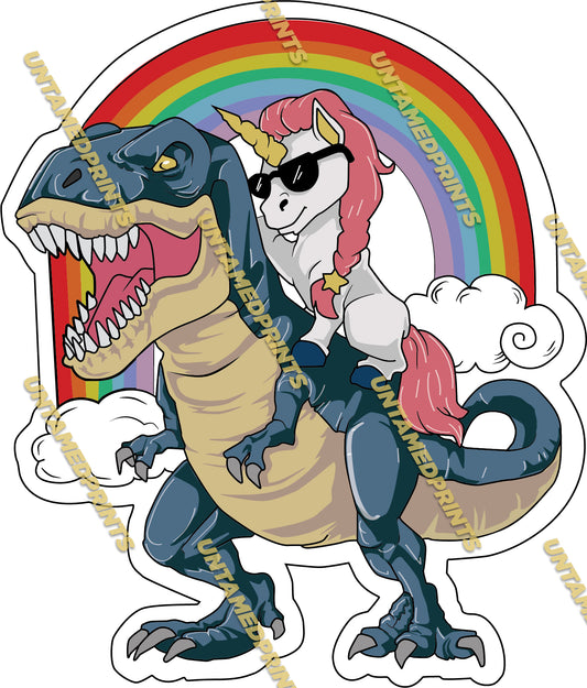 Unicorn Riding Dinosaur