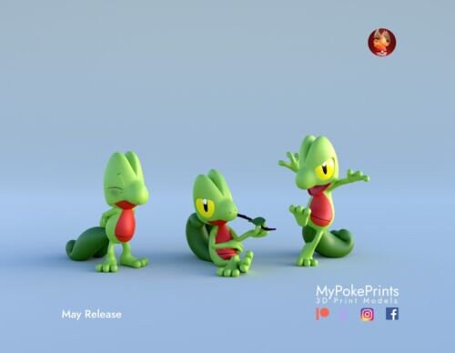 TREECKO - Pokemon 3D Printed Collector Model