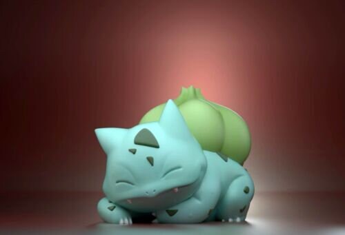 Sleeping Bulbasaur - Valentines Themed - Pokemon 3D Printed Collector Model!